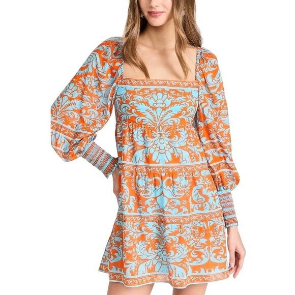 Alice + Olivia Rowen Tiered Silk Babydoll Dress - XS - Picture 1 of 7